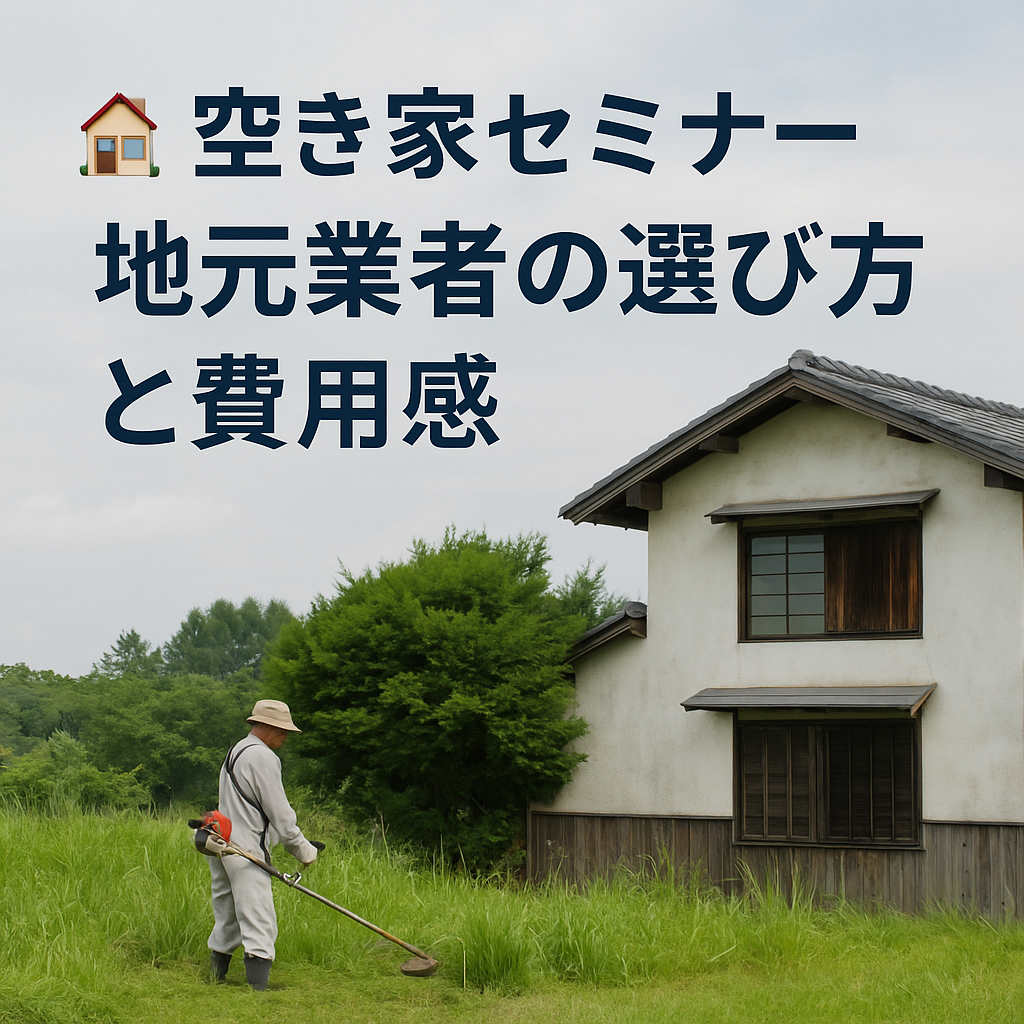 🏠 空き家セミナー開催報告：地元業者の選び方と費用感