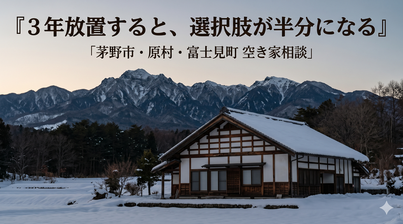 3年放置すると、選択肢が半分になる——八ヶ岳西麓の空き家相談から