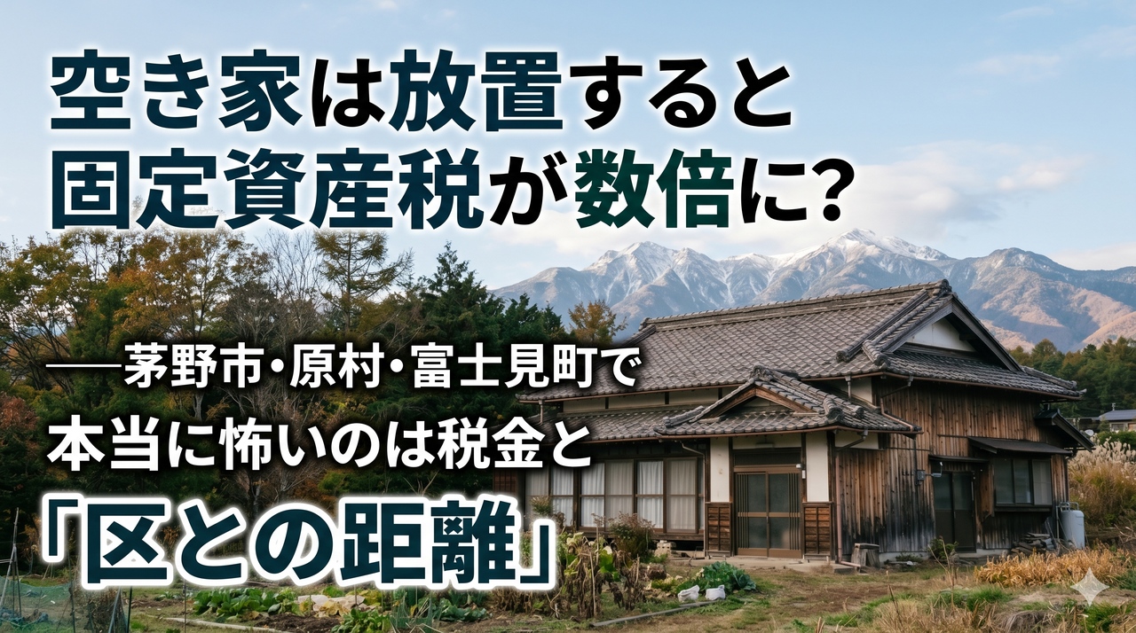 空き家は放置すると固定資産税が数倍に?——茅野市・原村・富士見町で本当に怖いのは税金と「区との距離」