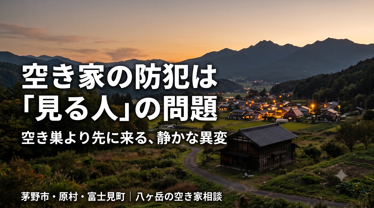空き家の防犯リスクの正体は「見る人がいなくなる」こと——鍵よりも先に切れるもの
